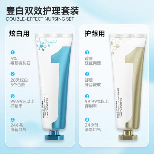 One Charm壹白 清新系列牙膏/倍护系列牙膏 100g/支 亮白+酷爽清新牙膏 呵护牙龈牙釉质 拒绝口腔异味 炫白+蜂胶倍护牙膏 舒缓敏感 商品图6