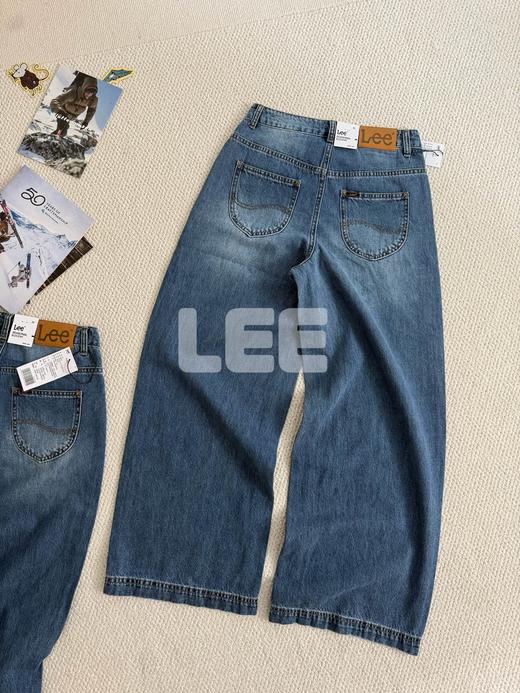 Lee商场同款26夏新Slouchy超宽松阔腿牛仔裤中蓝女 商品图4
