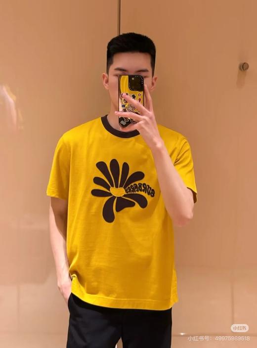 Bur撞色圆领设计+雏菊贴布绣花男女T恤 商品图4