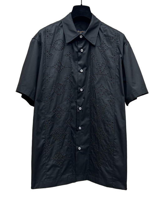 男款镂空短袖衬衫he 商品图0