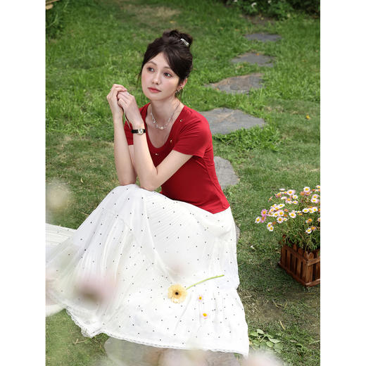 鹿向南【0428/20:00新品前1小时7折限量100件】杏色半身裙 商品图3