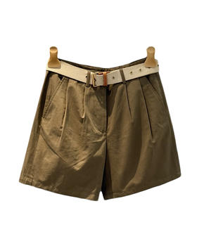 女款腰带刺绣工装短裤zh017