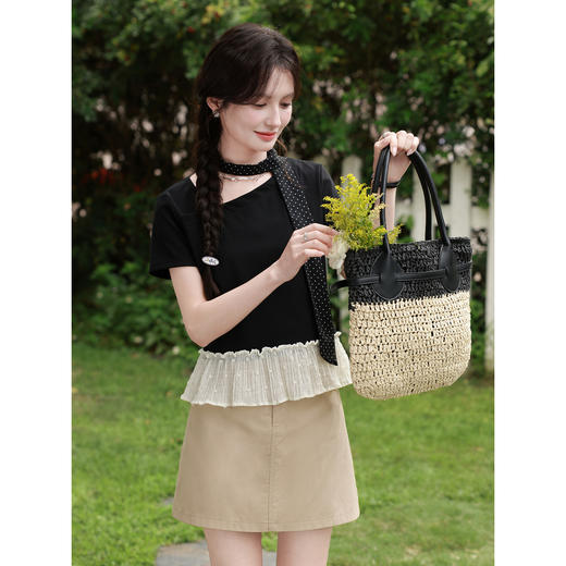 鹿向南【0428/20:00新品前1小时7折限量100件】黑色T恤 商品图2