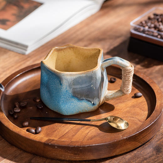 复古不规则陶瓷杯窑变马克杯咖啡杯家用喝水杯 商品图0