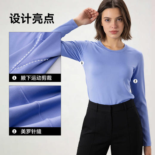 驴之户外单向导湿速干长袖男吸湿排汗防晒圆领跑步运动T恤上衣 商品图4