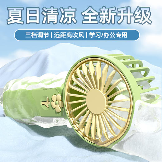 【迷你手持风扇】夏季小型便携桌面静音 学生usb充电支架小风扇带底座 商品图2