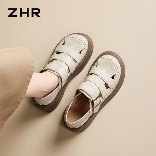 ZHR则则编织厚底罗马凉鞋女2026新款显高百搭猪笼鞋日常通勤女鞋 商品图9