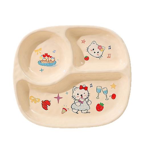 萌趣小猫餐具儿童分格餐盘碗宝宝吃饭更开心 商品图4