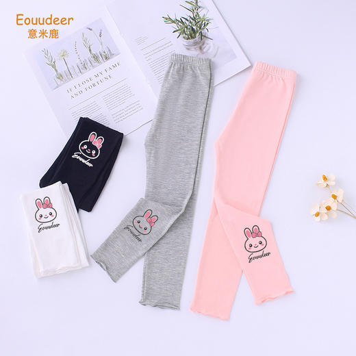 【防走光❗️莫代尔打底裤】可爱兔子印花搭配多色可选，柔软面料亲肤透气，高弹力回弹性好，打造女童甜系穿搭，莫代尔裤子女韩版安全裤童装可外穿小童A类QQ 商品图2