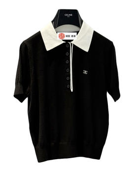 女款刺绣针织短袖polo衫he008