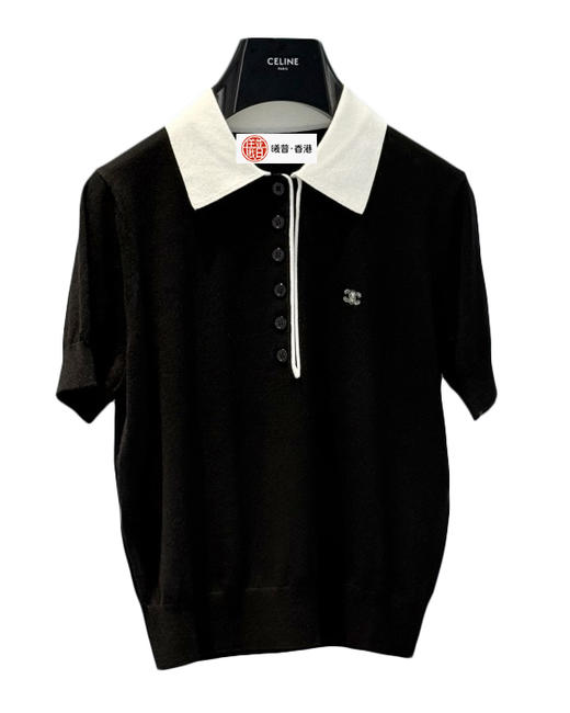 女款刺绣针织短袖polo衫he008 商品图0