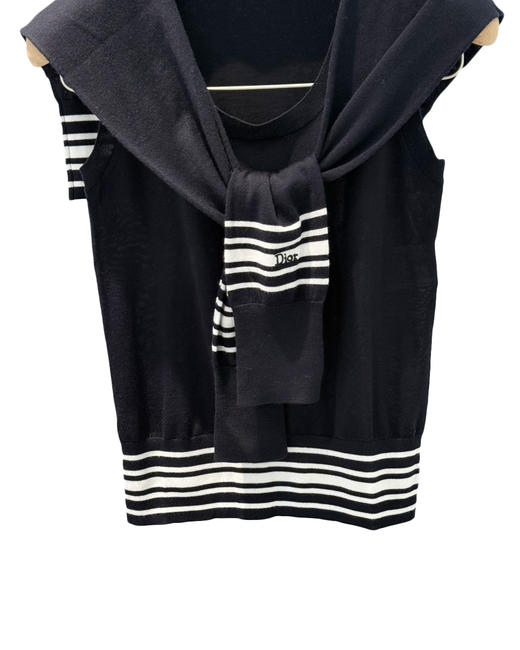 女款披肩条纹针织背心la010 商品图2