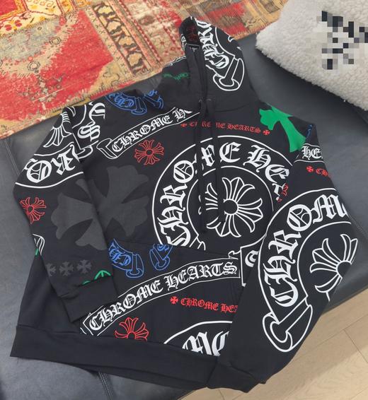 中性款logo印花连帽卫衣he009 商品图0