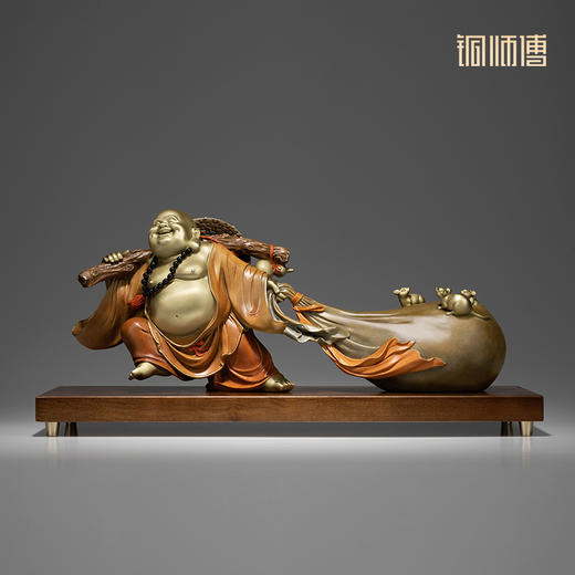铜师傅 铜摆件《财富弥勒》家居饰品工艺品 客厅桌面办公桌装饰品 商品图3