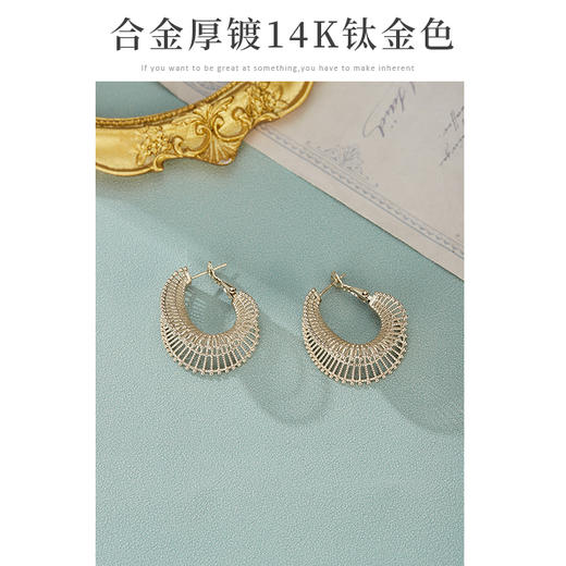 Oflye潮流饰品   高级感复古大气镂空银针耳坠夸张耳圈小众设计耳饰 商品图1