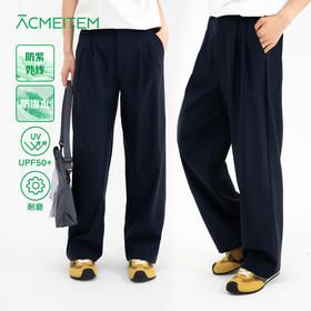 【出游季特惠】ACMEITEM爱棵米 户外防泼水防晒直筒长裤运动休闲高腰宽松裤子女GAH2021011A
