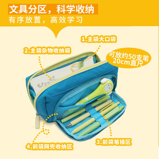 【大笔仓 更能装】麦思考透明大容量笔袋 中小学生铅笔钢笔盒 放屁小狗联名款防污笔袋 文具收纳袋 商品图4