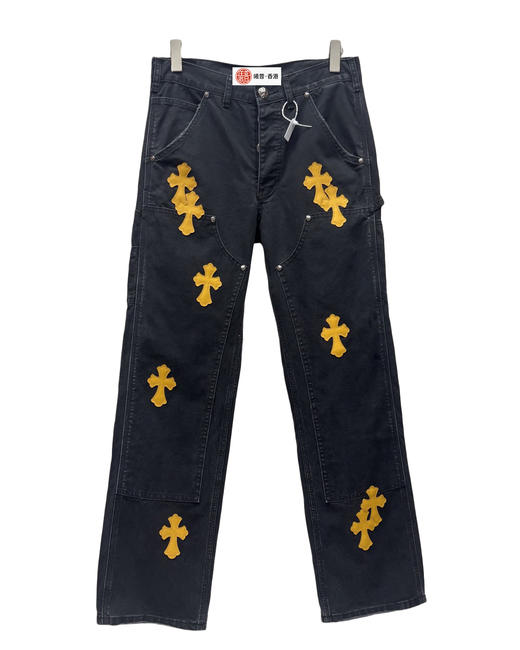 男款彩色十字架牛仔裤长裤he009 商品图0