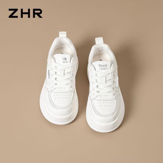 ZHR则则厚底内增高小白鞋女鞋春季新款超轻松糕底休闲运动鞋板鞋 商品图4