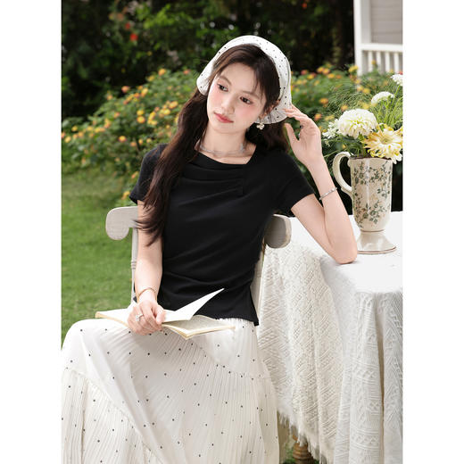 鹿向南【0428/20:00新品前1小时7折限量100件】黑色T恤 商品图3