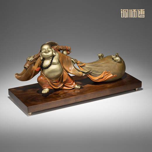 铜师傅 铜摆件《财富弥勒》家居饰品工艺品 客厅桌面办公桌装饰品 商品图1