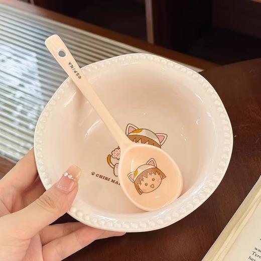 可爱餐具儿童餐具套装樱桃小丸子主题碗盘勺三件套 商品图1