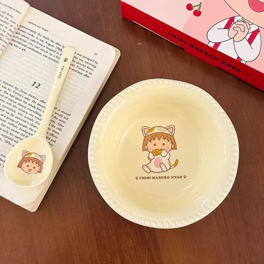 可爱餐具儿童餐具套装樱桃小丸子主题碗盘勺三件套 商品图3