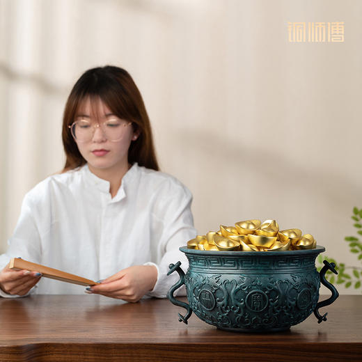 铜师傅 铜摆件《聚宝盆（大号）》铜工艺品 家居饰品 礼品摆 商品图4