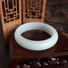 【天然正品】A货翡翠天然正桩细腻无纹裂60号青白底细豆种翡翠手镯60号120426TJ13 商品缩略图5