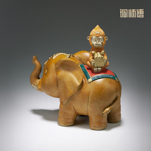 铜师傅 铜摆件《封侯拜相》 工艺品家居饰品大象酒柜客厅装饰品 商品图4