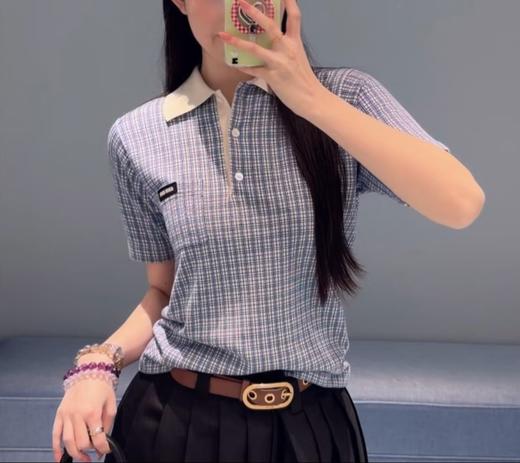 女款格纹针织上衣la017 商品图3