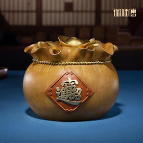 铜师傅《财富满袋》客厅桌面铜摆件 家居装饰工艺品
