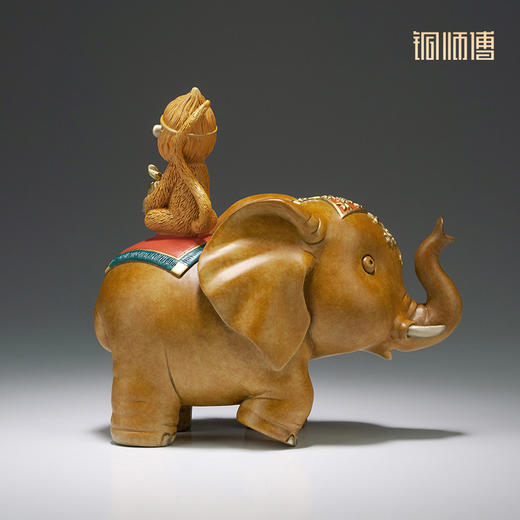 铜师傅 铜摆件《封侯拜相》 工艺品家居饰品大象酒柜客厅装饰品 商品图3