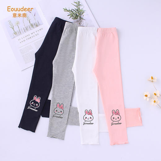 【防走光❗️莫代尔打底裤】可爱兔子印花搭配多色可选，柔软面料亲肤透气，高弹力回弹性好，打造女童甜系穿搭，莫代尔裤子女韩版安全裤童装可外穿小童A类QQ 商品图1