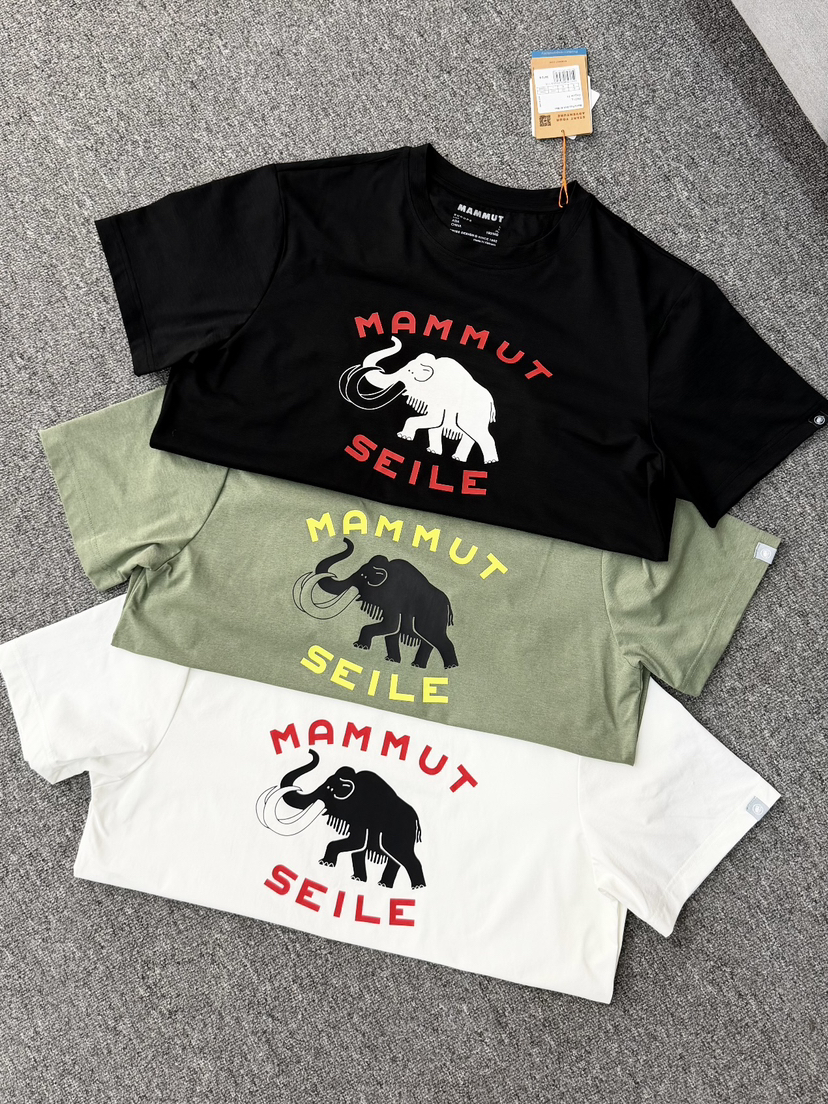毒家！有机棉！三色 MAMMUT 猛犸象 Seile 系列 户外休闲短袖 T 恤   象牙短袖