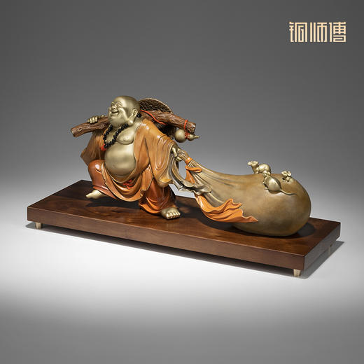 铜师傅 铜摆件《财富弥勒》家居饰品工艺品 客厅桌面办公桌装饰品 商品图2