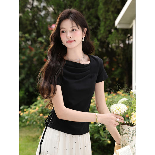 鹿向南【0428/20:00新品前1小时7折限量100件】黑色T恤 商品图2