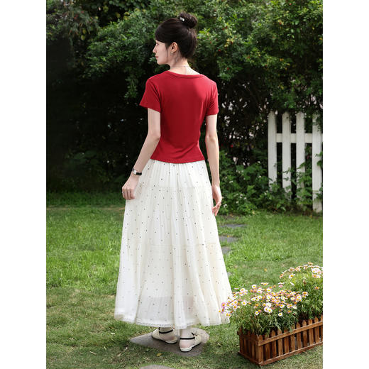 鹿向南【0428/20:00新品前1小时7折限量100件】杏色半身裙 商品图2