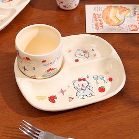 萌趣小猫餐具儿童分格餐盘碗宝宝吃饭更开心