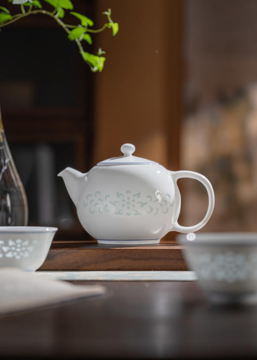 新品 富玉 | 景德镇玲珑瓷组合功夫茶具东方莲韵5头茶具 商品图1