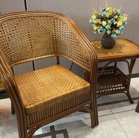 冰爽透气的藤椅套装 /茶几  复古典雅