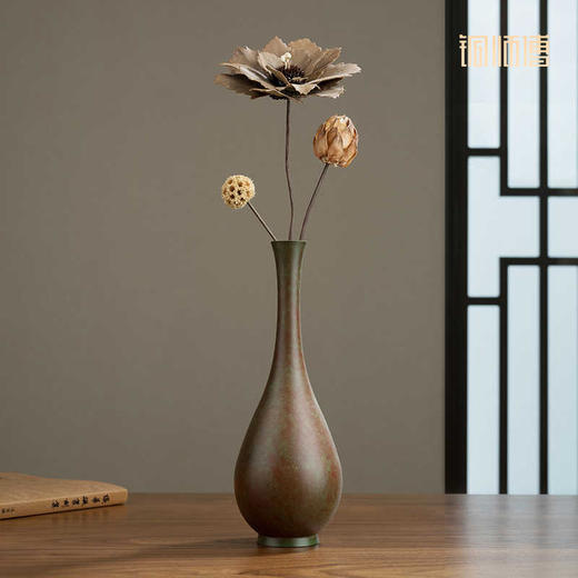 铜师傅 铜摆件《雅致花瓶》铜工艺品 家居客厅桌面花瓶装饰品 商品图4