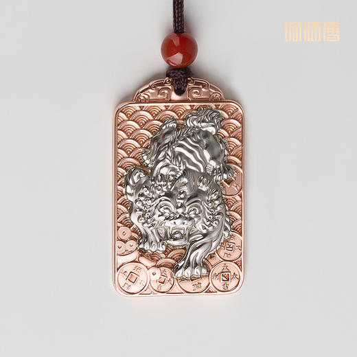 铜师傅《貔貅牌》 紫铜白铜 瑞兽吊坠 家居工艺品护身符吉祥挂件 商品图1