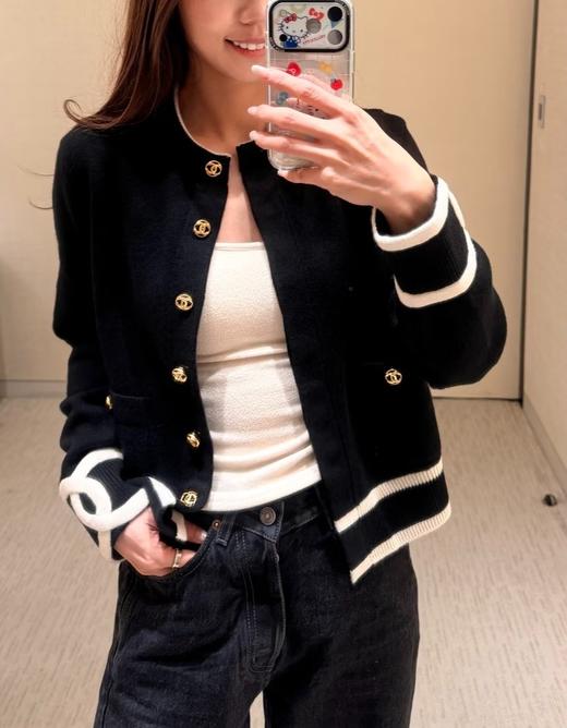 女款拼色针织开衫毛衣he025 商品图2