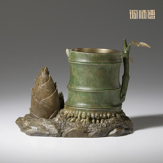 铜师傅《节节高升》客厅桌面办公室高档家居书房竹笔筒送老师礼物 商品图4