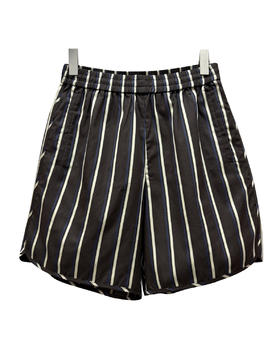 男款麻料刺绣条纹短裤 可配套装zo