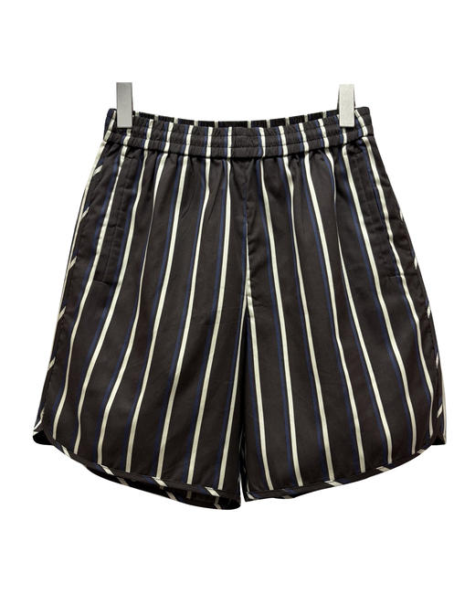 男款麻料刺绣条纹短裤 可配套装zo 商品图0