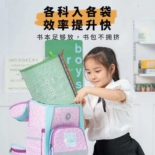 【书本分装好查找】麦思考科目分类收纳袋 小学生课本专用袋 拉链式网纱袋 试卷资料文件夹 商品图1