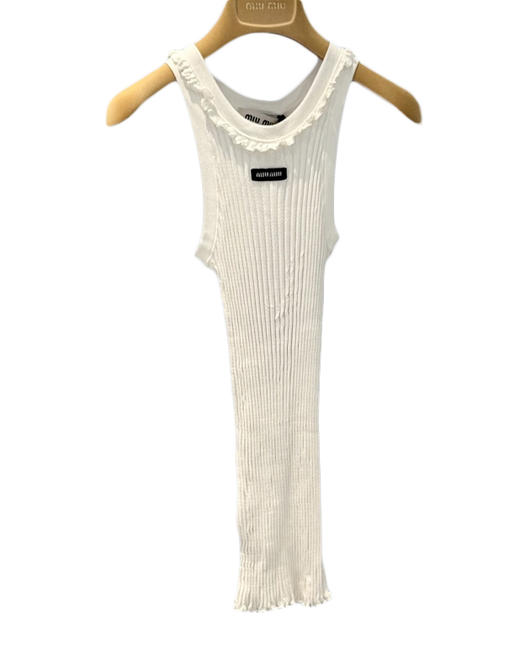 女款领口褶皱花边针织背心ba017 商品图0