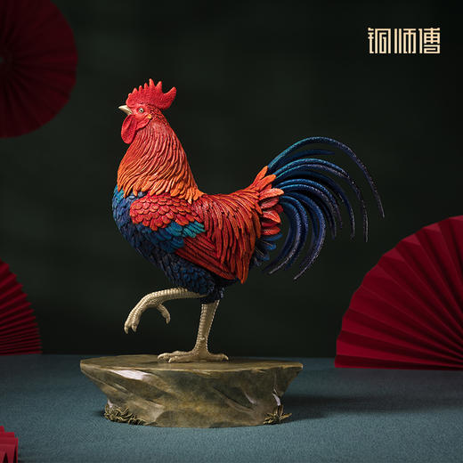 铜师傅《大鸡大利》客厅桌面铜鸡摆件家居装饰工艺品摆件 商品图0